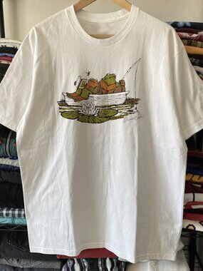 Rare Frog and Toad Are Friends Washed White Tee